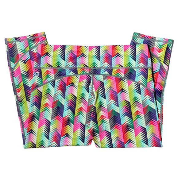Fabletics Lima Capri Legging Womens Medium Multicolor Rainbow Chevron Print - Picture 3 of 10